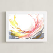 "Beginnings" - Art Print in Salmon by Mya Bessette - Framed
