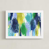 "There's Darker Places Than This" - Art Print in Deep Blue by Julie Hawkins - Framed