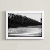 "Modern Rural" - Art Print in Slate Gray by Sheila Corcoran - Framed
