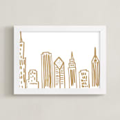 "Chicago Scape" - Art Print in Gold Coast by Abby Munn - Framed
