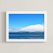 "View of San Francisco" - Art Print in marine blue by NSMARK - Framed