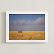 "Hay Bale" - Art Print in wheat by Kathy Van Torne - Framed