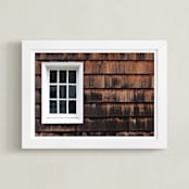 "Shingles & Sills" - Art Print in Barn Brown by Sheila Corcoran - Framed