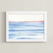 "Cinque Terre Six" - Art Print in Pink Sun by Emily Magone - Framed
