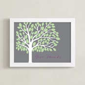 "Thankful Tree" - Art Print in Sage Green by Rebecca Lowe - Framed