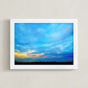"Look at the sky!" - Art Print in Blue with gold by NSMARK - Framed