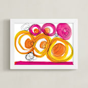 "Whirlpools" - Art Print in Fuchsia by Emine Ortega - Framed