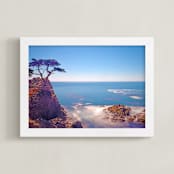 "VView from Pebble Beach" - Art Print in Marine blue by NSMARK - Framed