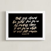 "Romans 5:8" - Art Print in gold by Ramoncita - aticnomar - Framed