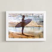 "Indigo Shibori Surfer " - Art Print in Indigo by Annie Seaton - Framed
