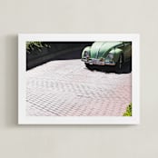 "VW Bug" - Art Print in Mint by Annie Montgomery - Framed