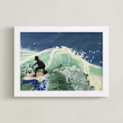 "Slick" - Art Print in Ultramarine Blue by Annie Seaton - Framed