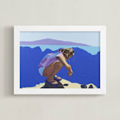 "Violet Tidepools" - Art Print in cerulean by Annie Seaton - Framed