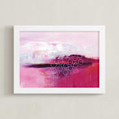 "Wide Awake" - Art Print in Purple and Pink by Julie Hawkins - Framed
