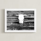 "Time Tells" - Art Print in shades of grey and black by Leslie Le Coq - Framed