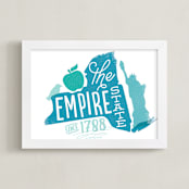 "The Empire State" - Art Print in Blue by Jessie Steury - Framed