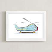"Helicopter Aircraft" - Art Print in skylar by Rebecca Marchese - Framed