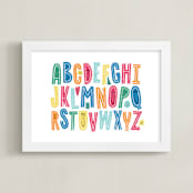"Alphabet Buddies" - Art Print in Rainbow by Jessie Steury - Framed