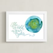 "World is Your Oyster" - Art Print in Sea by Laura Bolter - Framed