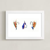 "On the Fly 4" - Art Print in Royal Blue by Stacey Brod - Framed