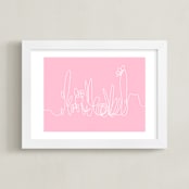 "Line Cactus" - Art Print in Pale Pink by Jenn Rice - Framed