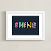 "Shine in Lights" - Art Print in Deep Sea by Rebecca Humphreys - Framed