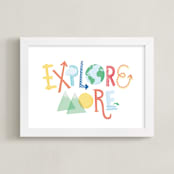 "Explore More" - Art Print in Brights by Jessie Steury - Framed