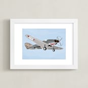 "Aviation Airplane 2" - Art Print in Winged Blue by Rebecca Marchese - Framed
