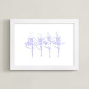 "Les Cygnets - custom color request" - Art Print in lax lavender by Leanne Friedberg - Framed