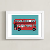 "London Travel Dogs" - Art Print in Sea by Jenna Holcomb - Framed