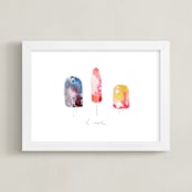 "Oh Popsicle" - Art Print in Melon by Kelly Ventura - Framed