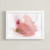 "Petal Hymn" - Art Print in Petal Pink by Sarah McInroe - Framed