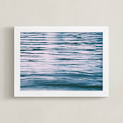"Serenity Sea" - Art Print in Slate Blue by Charlotte Mello Stevenson - Framed