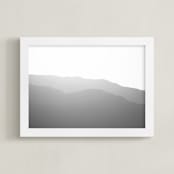 "Mountains of Eilat #3" - Art Print in Grey Sunset by Tal Paz-Fridman - Framed