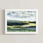 "The Winding River" - Art Print in Honeysuckle Green by Lara Eckerman - Framed