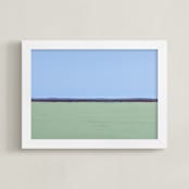 "Linear1" - Art Print in sky blue by Camille Pietrow - Framed