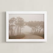 "Misty road" - Art Print in warm gray by Lena Erysheva - Framed