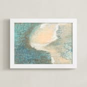 "Aerial Coast" - Art Print in Aquamarine by Shawna Urban - Framed