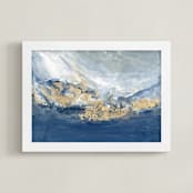 "Vast Sea No. 2" - Art Print in Coastal Blue by Julia Contacessi - Framed