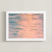 "Seashore Shimmer " - Art Print in Peachy Perfection by Charlotte Mello Stevenson - Framed