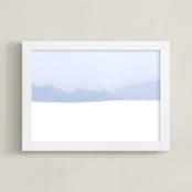 "Sands and Silhouettes" - Art Print in Sky Blue by Mike Sunu - Framed