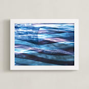 "Waves of Old Glory" - Art Print in Old Glory Blues by Charlotte Mello Stevenson - Framed