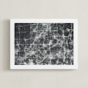 "Dive Right In BW" - Art Print in gray by Helen Makadia - Framed