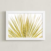 "Yucca Rays" - Art Print in Green by Mike Sunu - Framed