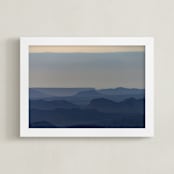 "Sunrise over Ramon crater #5" - Art Print in Sunrise over Ramon crater #5 Blue by Tal Paz-Fridman - Framed