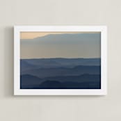 "Sunrise over Ramon crater #6" - Art Print in Sunrise over Ramon crater #6 Blue by Tal Paz-Fridman - Framed