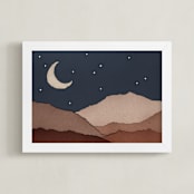"De La Lune" - Art Print in Midnight by Katy Shen - Framed