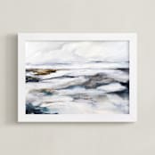 "Arctic Spring" - Art Print in Classic Blue by Mya Bessette - Framed