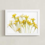 "Micro flowers" - Art Print in yellow by Eliane Lamb - Framed