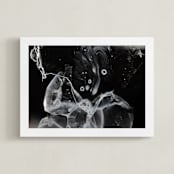 "Frozen Bubble" - Art Print in Frozen Air Grey by Janie Allen - Framed